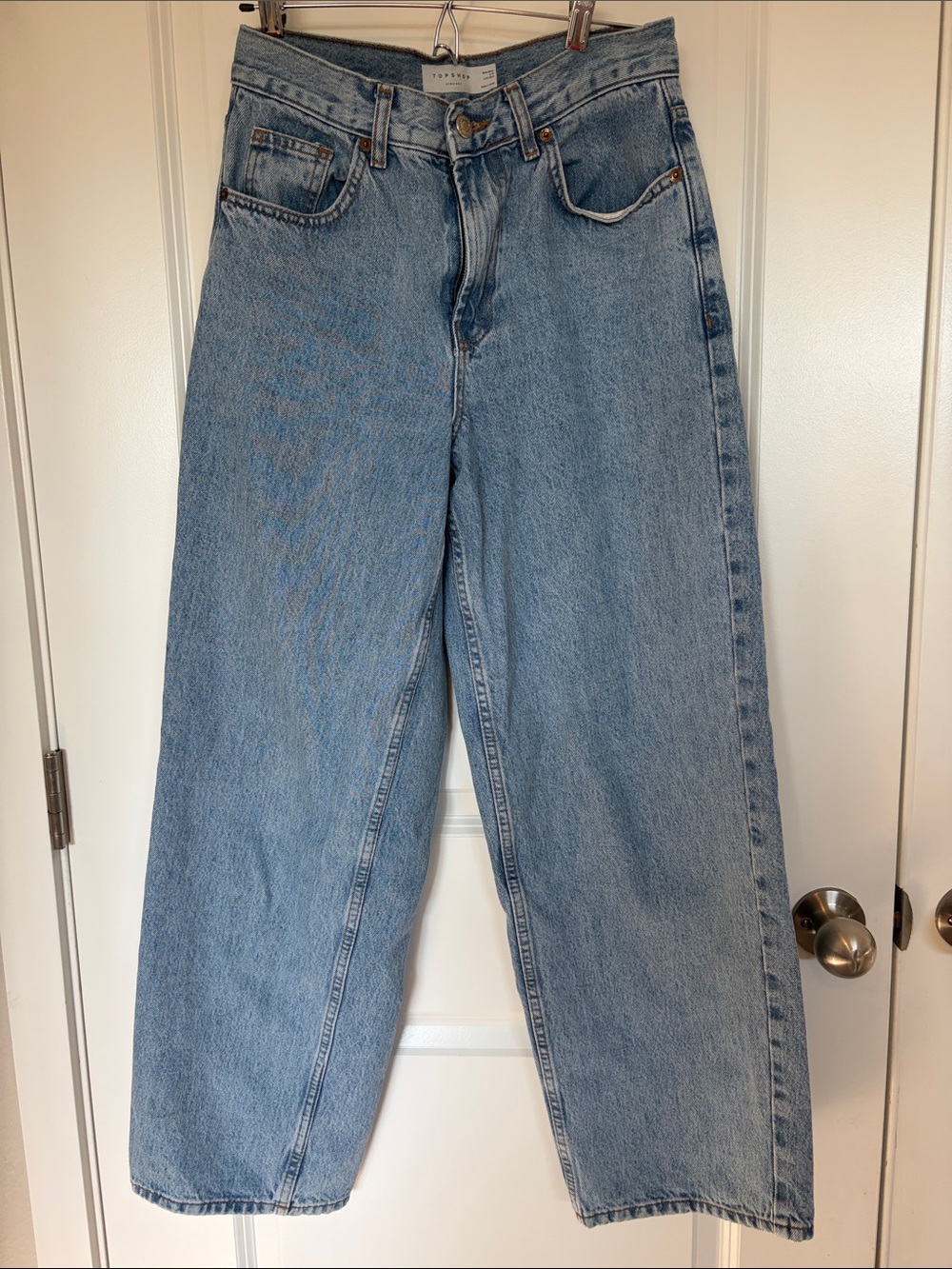 Topshop Light Blue Straight Leg Jeans